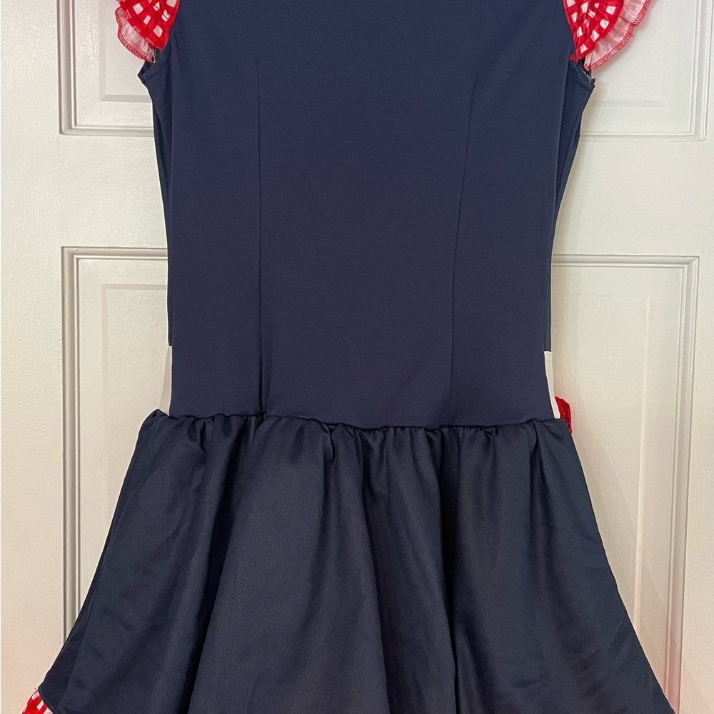 Teen/Adult Western Costume Dress with Red Cowgirl Hat - Picture 2 of 5